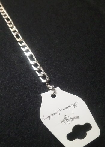 Zincir Detaylı Siyah Kadın Bileklik - Görsel 2