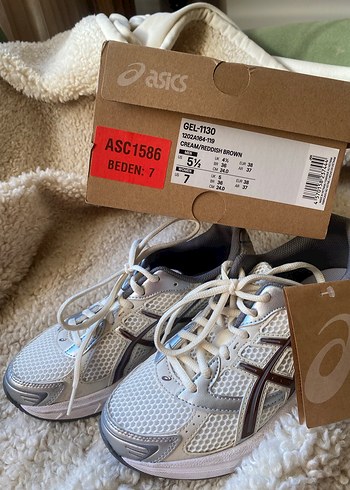 Asics Kadın Krem Spor Ayakkabı - Görsel 3