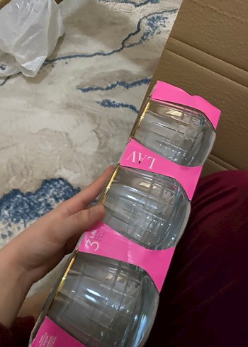 5 kişilik su seti kristal kendinden desenli gold detaylı - Görsel 2