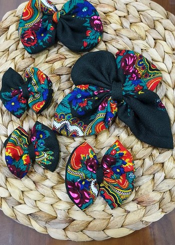 Renkli Bohem Kadın Saç Tokası Fiyonk Seti - Görsel 3