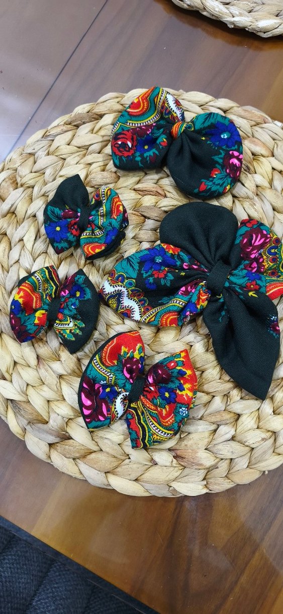 Renkli Bohem Kadın Saç Tokası Fiyonk Seti - Görsel 2