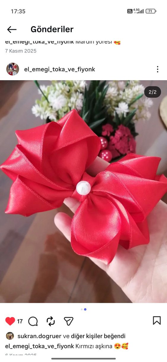 Kırmızı Fiyonk Detaylı Çocuk Saç Tokası - Görsel 2