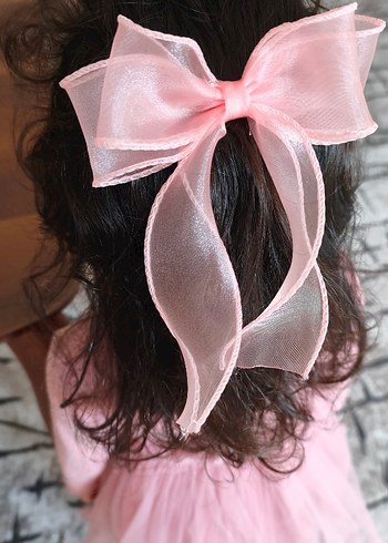 Pembe Fiyonk Desenli Çocuk Saç Tokası - Görsel 6