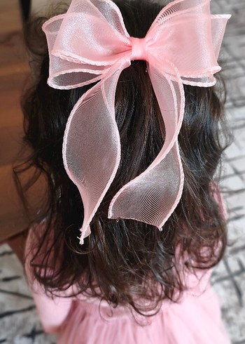 Pembe Fiyonk Desenli Çocuk Saç Tokası - Görsel 8