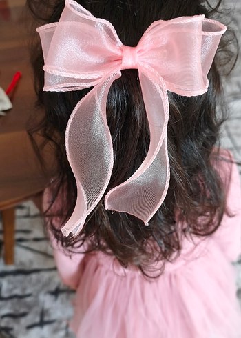 Pembe Fiyonk Desenli Çocuk Saç Tokası - Görsel 7