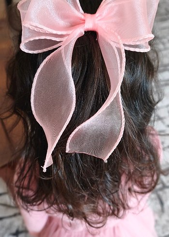 Pembe Fiyonk Desenli Çocuk Saç Tokası - Görsel 9