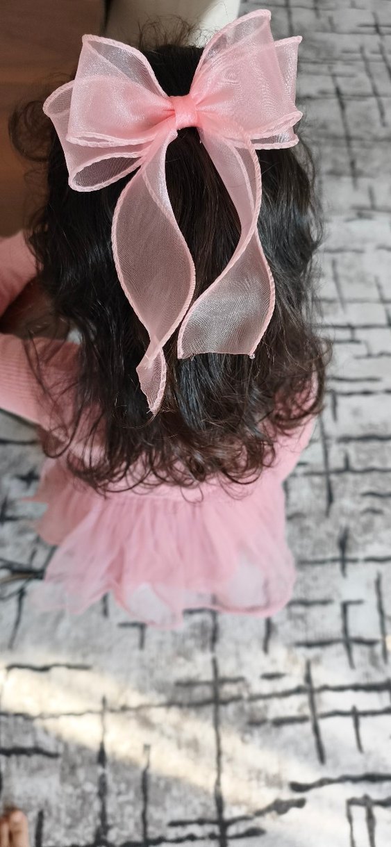 Pembe Fiyonk Desenli Çocuk Saç Tokası - Görsel 3