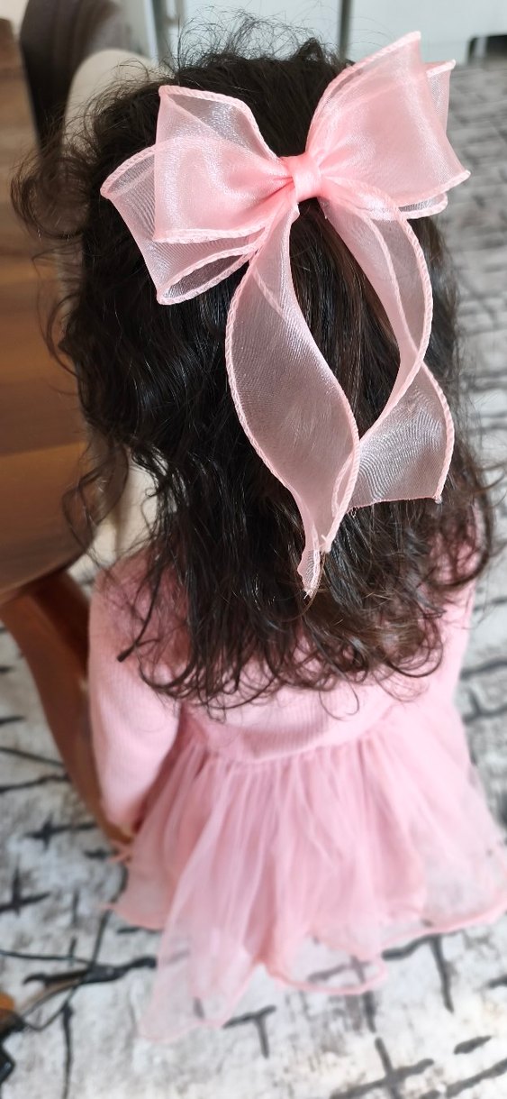 Pembe Fiyonk Desenli Çocuk Saç Tokası - Görsel 5