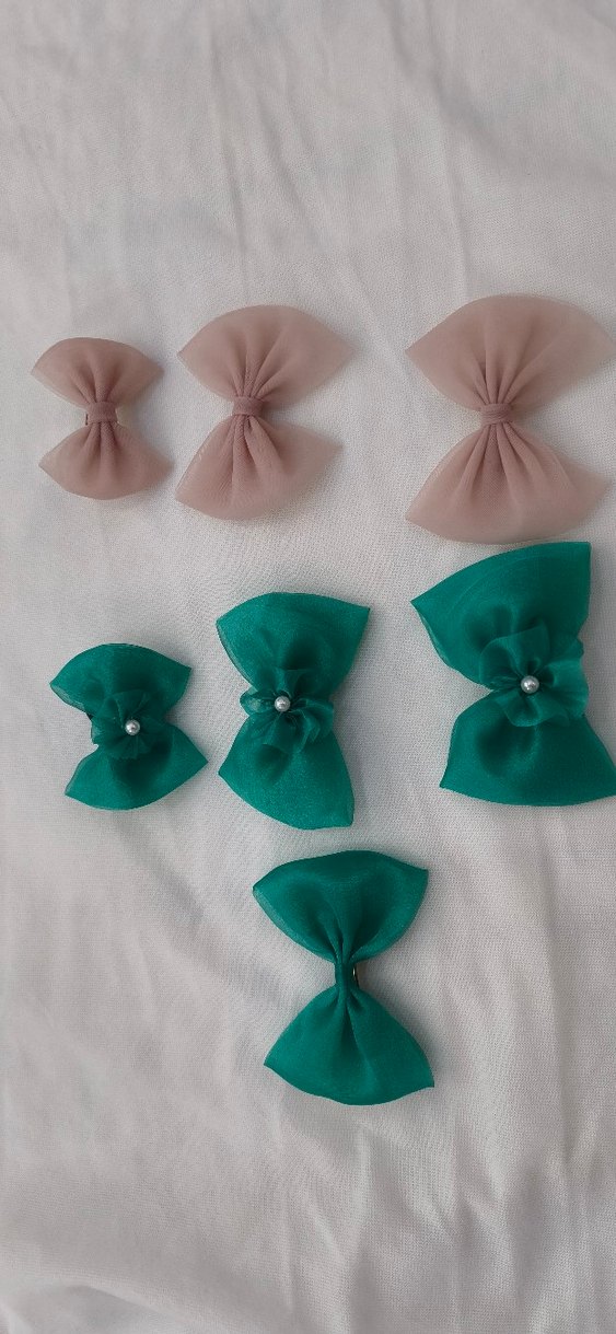 Modern Klasik Turkuaz ve Pudra Fiyonk Toka Seti - Görsel 2