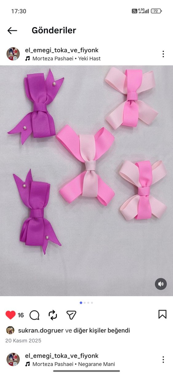 Renkli Nakışlı Fiyonk Saç Tokaları - Görsel 3