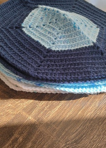 Çok Renkli El Örgüsü Amerikan Servisi Takımı - Görsel 7