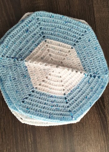 Çok Renkli El Örgüsü Amerikan Servisi Takımı - Görsel 5