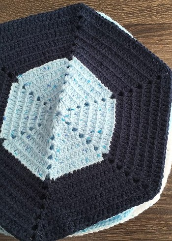 Çok Renkli El Örgüsü Amerikan Servisi Takımı - Görsel 4