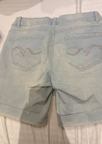 Gri Kadın Denim Şort Mini Rahat Kesim - Görsel 2