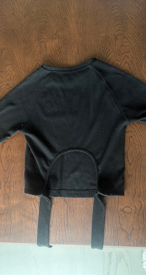 Siyah Kız Çocuk Salaş Kısa Kollu Tişört - Görsel 2