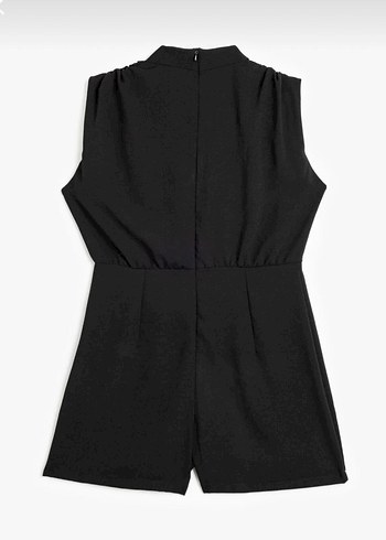 Düğmeli Siyah Kolsuz Midi Tulum - Görsel 3