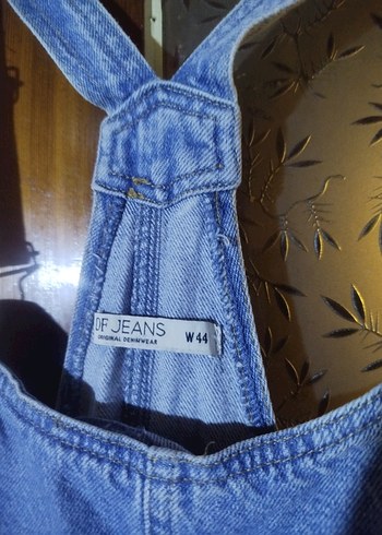 Kadın Mavi Denim Askılı Midi Salopet - Görsel 3