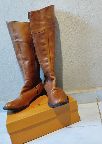 Bej Hakiki Orjinal Deri Kadın Çizme - Görsel 3