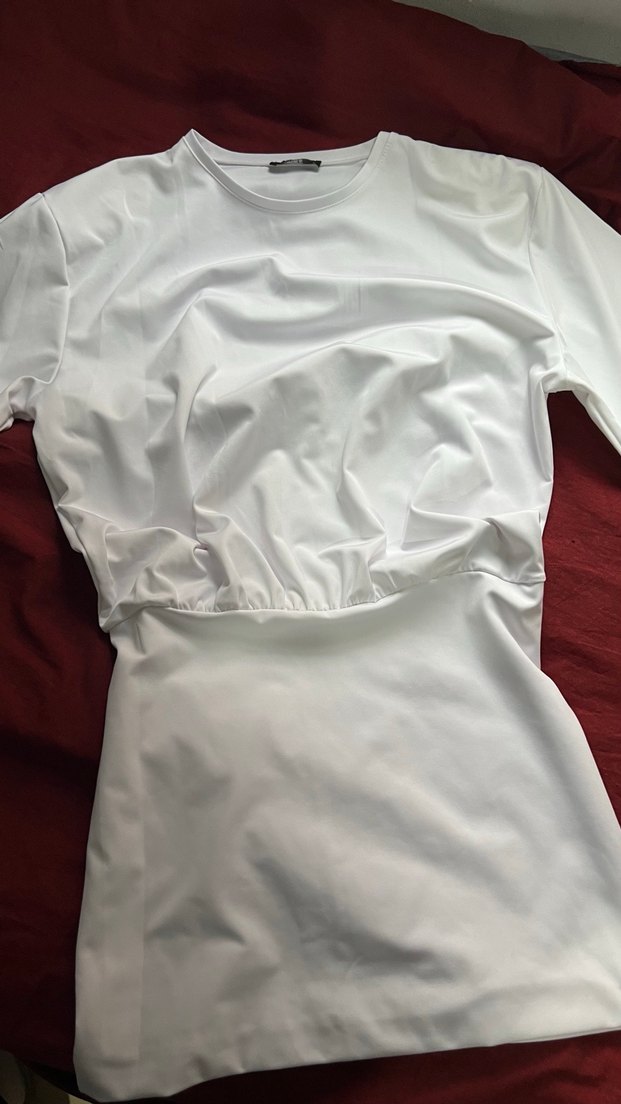 Drapeli Kısa Kollu elbise - Görsel 2