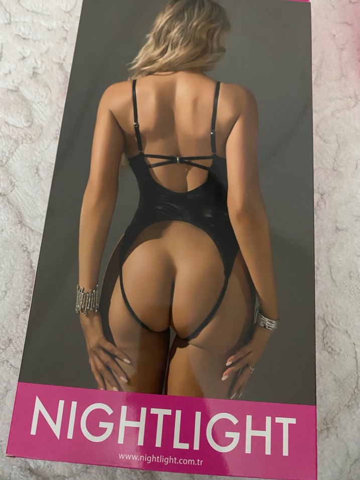 Siyah Parlak Mini Strappy Kadın Monokini - Görsel 2