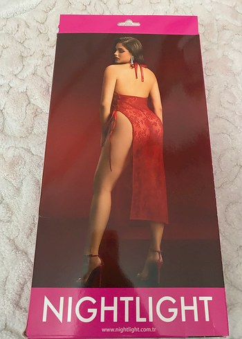 Kırmızı Uzun Askılı Kadın Gecelik - Görsel 2