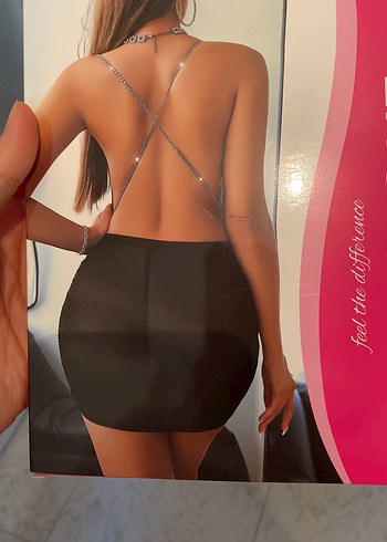 Siyah Straplez Mini Elbise - Görsel 2