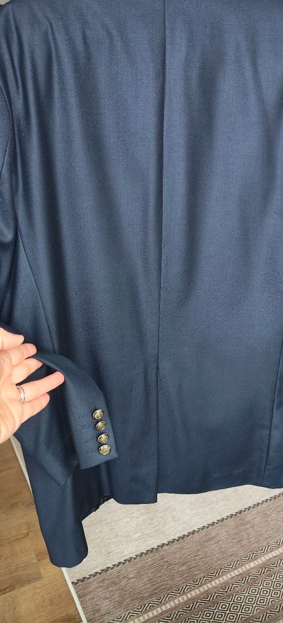 Lacivert Düğmeli Erkek Ceket - Görsel 3