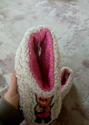 Kızlar İçin Pembemsi Gri Sıcak panduf - Görsel 4