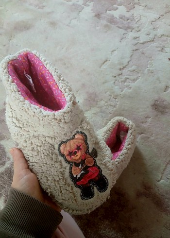 Kızlar İçin Pembemsi Gri Sıcak panduf - Görsel 3