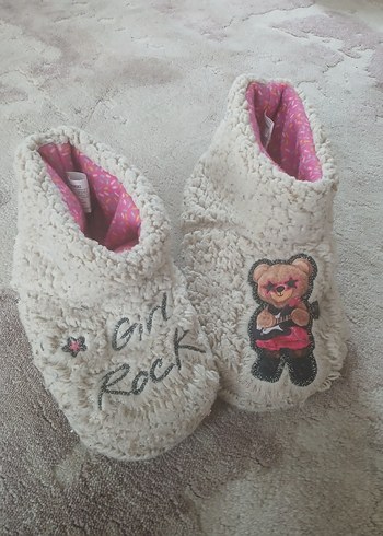 Kızlar İçin Pembemsi Gri Sıcak panduf - Görsel 2