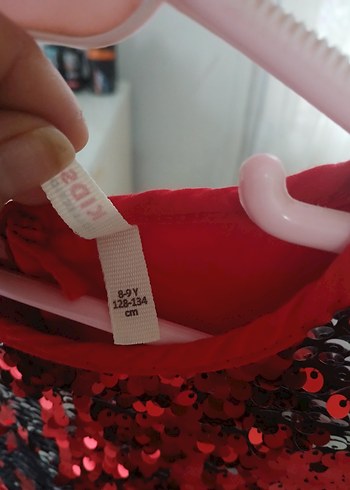 Kız Çocuk Kırmızı Pul İşlemeli Elbise - Görsel 10