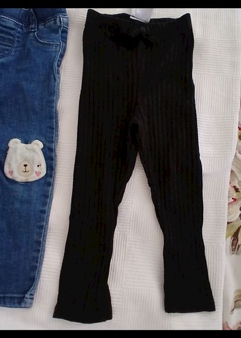 Kız Çocuk Elastik Bel Taytlar - 3'lü Set - Görsel 4