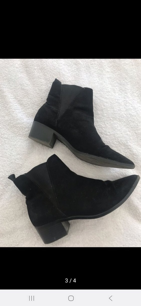 Siyah Süet İnce Topuklu Kadın Bot - Görsel 3