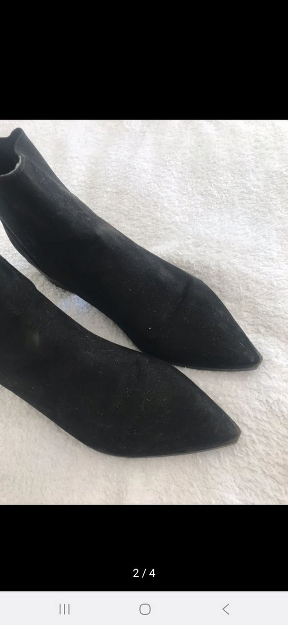 Siyah Süet İnce Topuklu Kadın Bot - Görsel 2