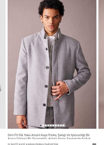 Gri Düğmeli Erkek Ofis Ceketi - Görsel 2