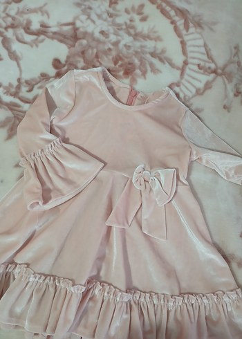 Pembe Kız Çocuk Fırfırlı Elbise - Görsel 2