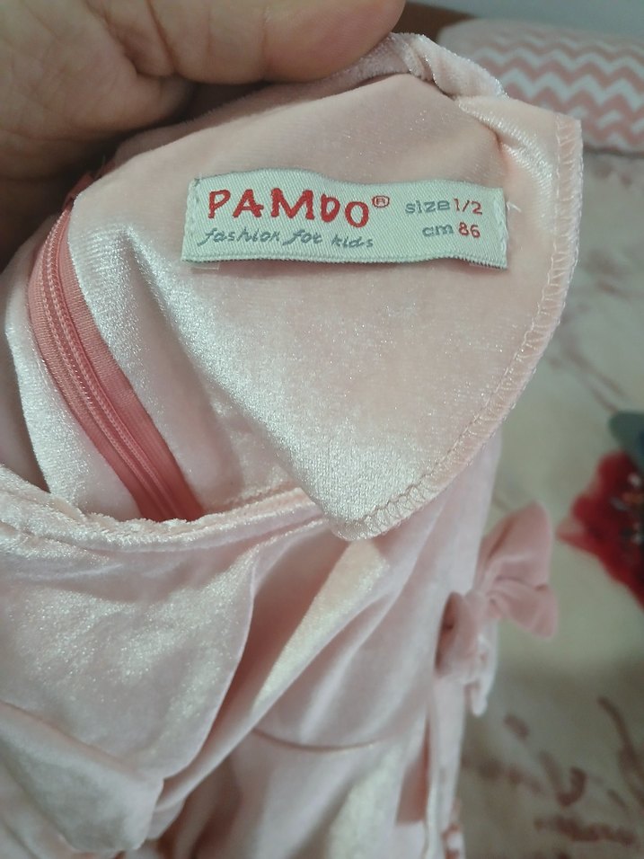 Pembe Kız Çocuk Fırfırlı Elbise - Görsel 5