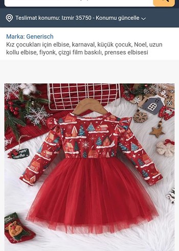 Kız Çocuk Kırmızı Fiyonklu Uzun Kollu Elbise - Görsel 2