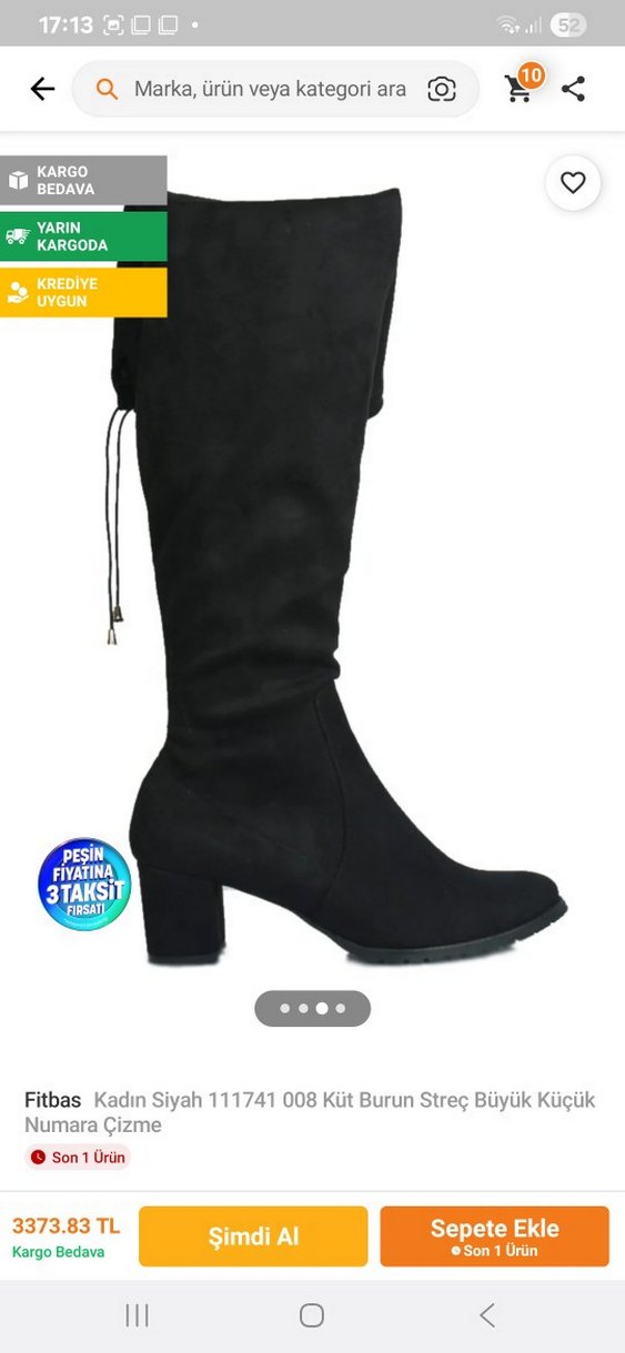 Siyah Süet Stiletto Topuklu Kadın Dizüstü Çizme - Görsel 3