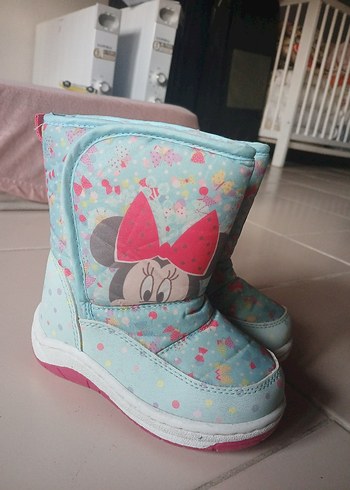 Çocuk Turkuaz Minnie Desenli Cırt Cırtlı Bot - Görsel 8