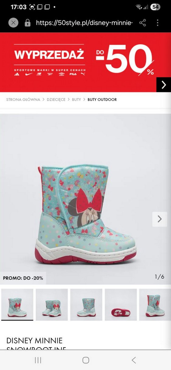 Çocuk Turkuaz Minnie Desenli Cırt Cırtlı Bot - Görsel 2