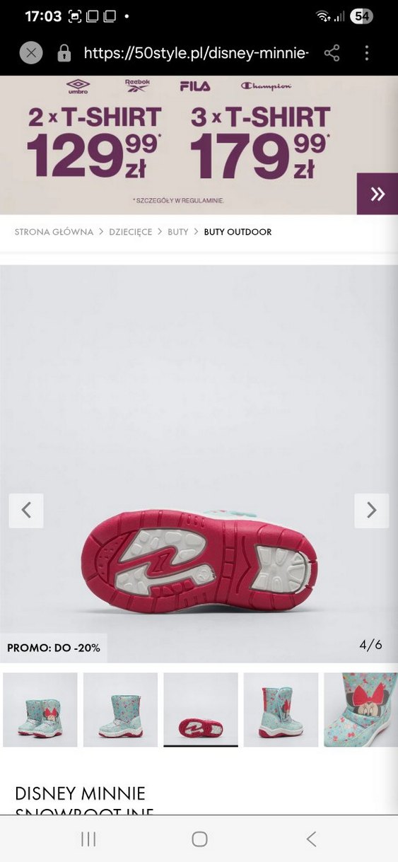 Çocuk Turkuaz Minnie Desenli Cırt Cırtlı Bot - Görsel 5