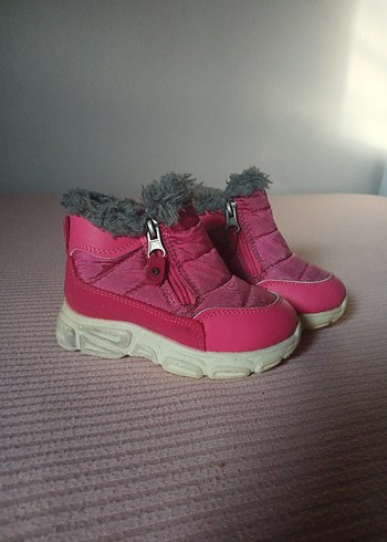 Kız Çocuk Pembe Kürklü Fermuarlı Bot - Görsel 5