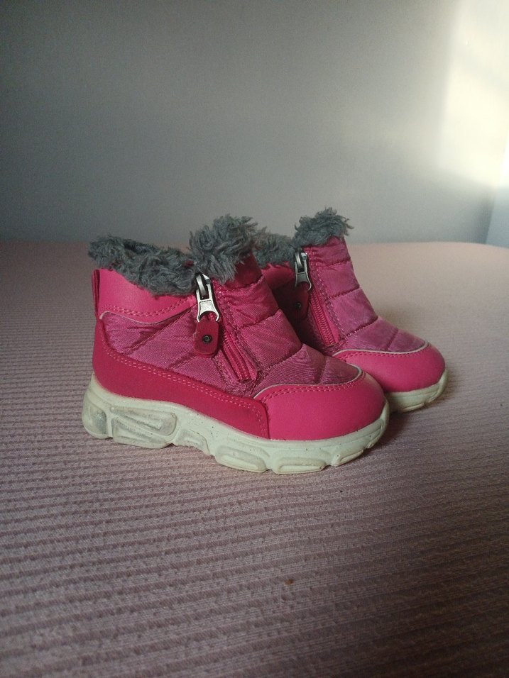 Kız Çocuk Pembe Kürklü Fermuarlı Bot - Görsel 5