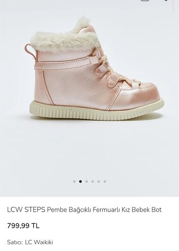 LCW STEPS Pembe Kürklü Kız Bebek Bot - Görsel 2