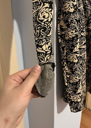 Uzun Kollu Desenli Bohem Triko Elbise - Görsel 5