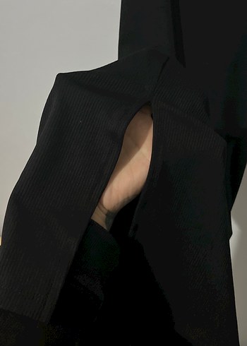 Siyah Midi Sleek Elbise - Görsel 3