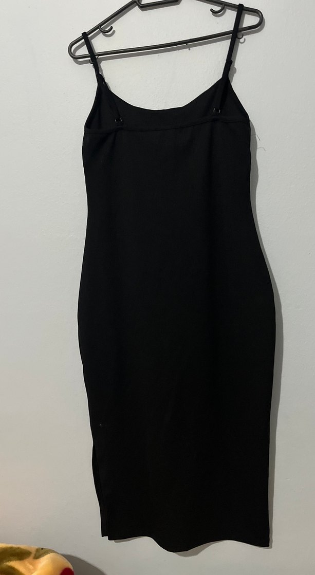 Siyah Midi Sleek Elbise - Görsel 2