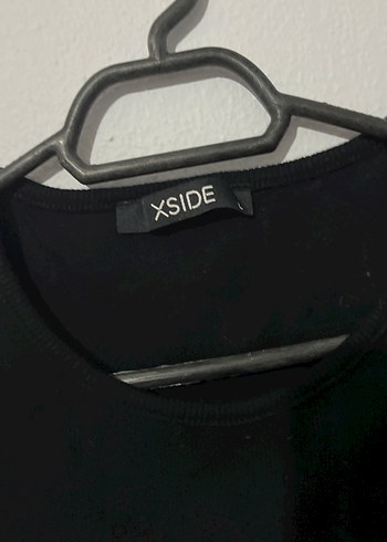 Crop Siyah Baskılı Kısa Kollu Tişört - Görsel 3