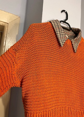 H&M Düğmeli, Uzun Kollu Kadın Keten Gömlek - Görsel 5